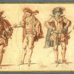 Claude Gillot Four Commedia dell’Arte Figures  early XVIII century