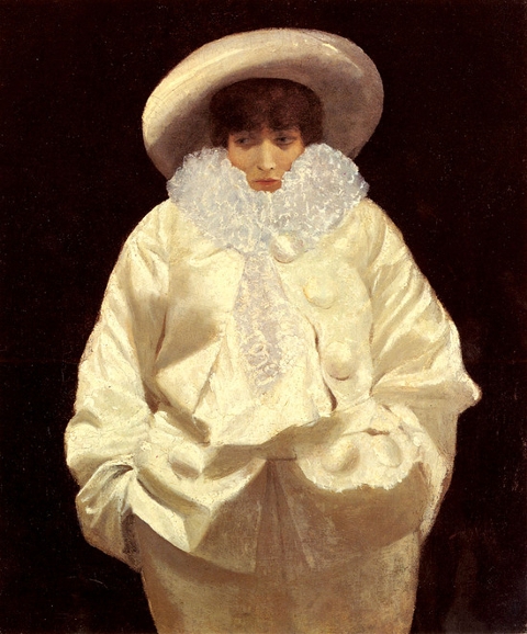 Giuseppe de Nittis  Sarah Bernhardt as pierrot