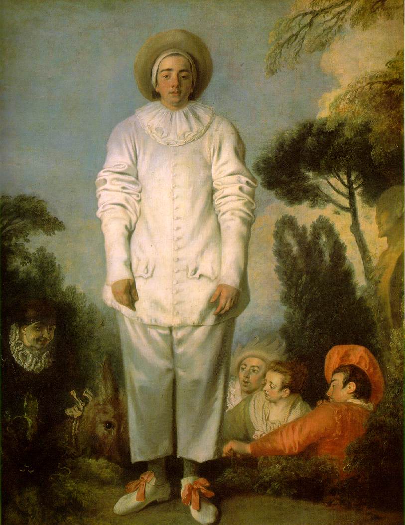 Jean-Antoine Watteau (1684–1721), Commedia dell'arte player of Pierrot, ca. 1718–19, traditionally identified as Gilles