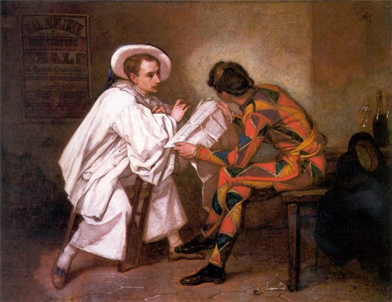Тома Кутюр Арлекин и Пьеро 1857